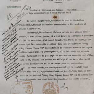 Báo cáo Công sứ Quy Nhơn ngày 1251931 về nội dung hỏi cung Đc Nguyễn Trân