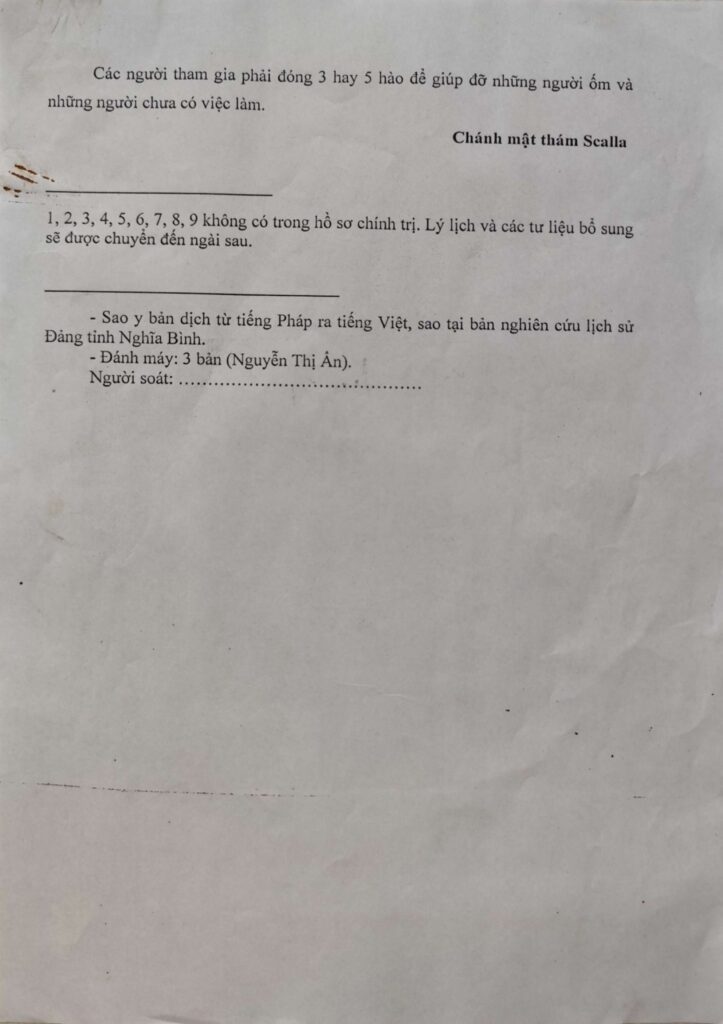 Báo cáo của Sở Mật thám Pháp ngày 451938 về tổ chức Hội ái hữu ở Bình Định và Phú Yên